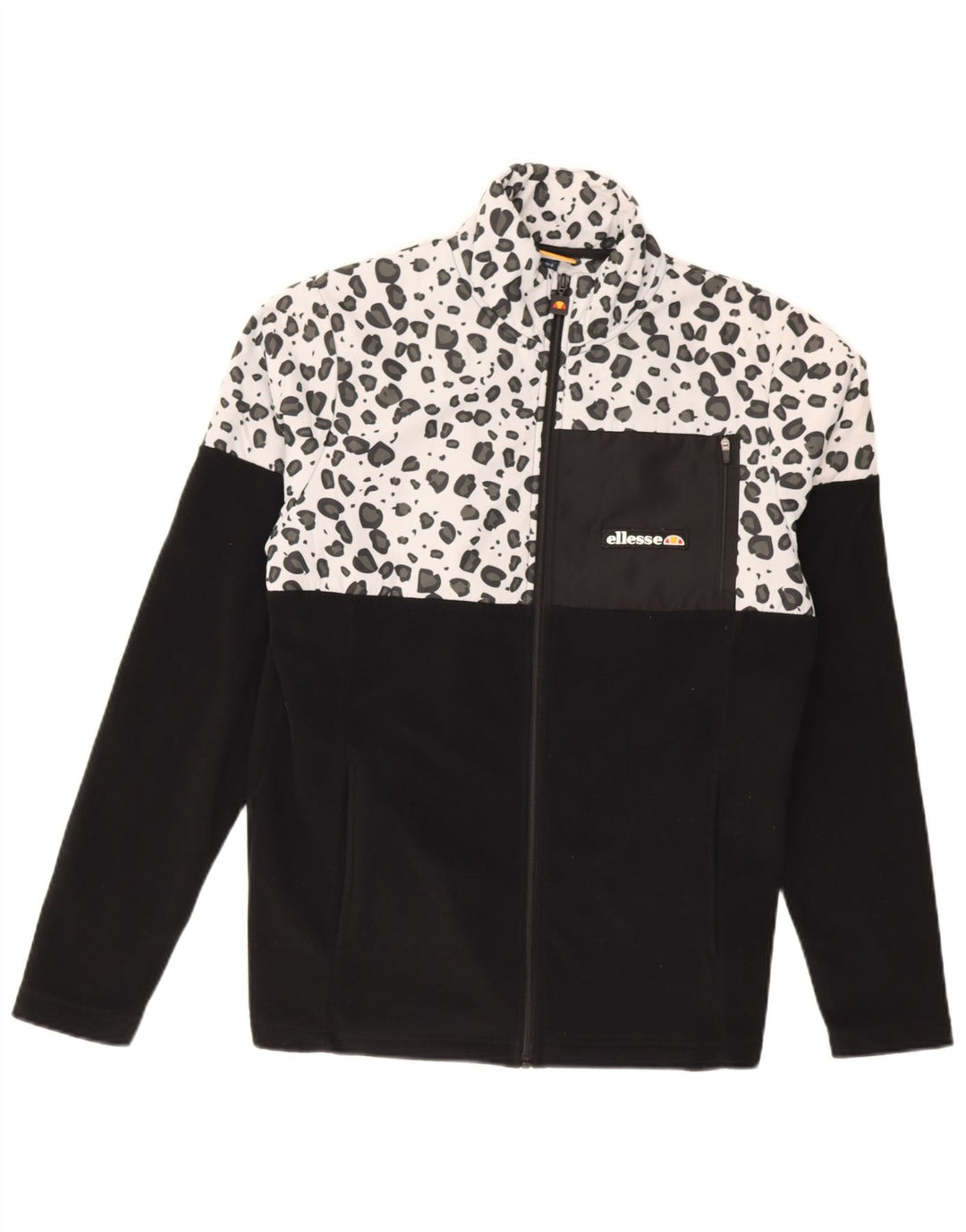 Jaqueta de lã masculina Ellesse Reino Unido 36 poliéster preto pequeno com estampa animal
