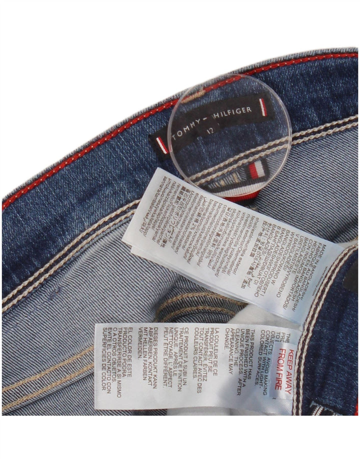 TOMMY HILFIGER Meninas Jeans Slim 11-12 Anos W26 L26 Azul Algodão