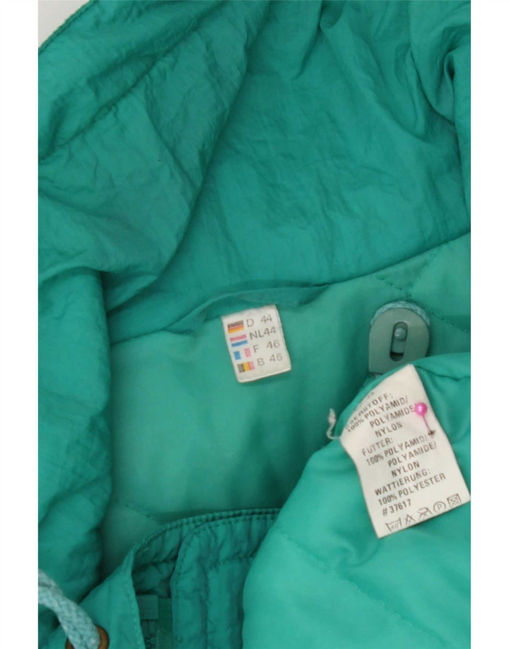 Casaco acolchoado superdimensionado feminino vintage EU 46 XL verde Nylon