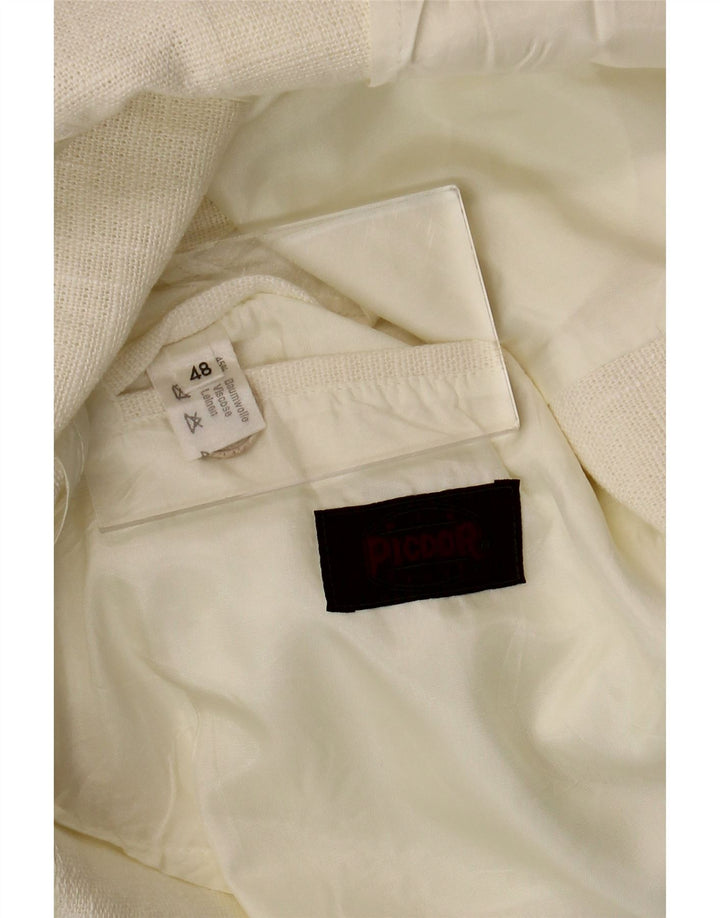 Jaqueta blazer masculina Picdor com 3 botões EU 48 algodão branco médio