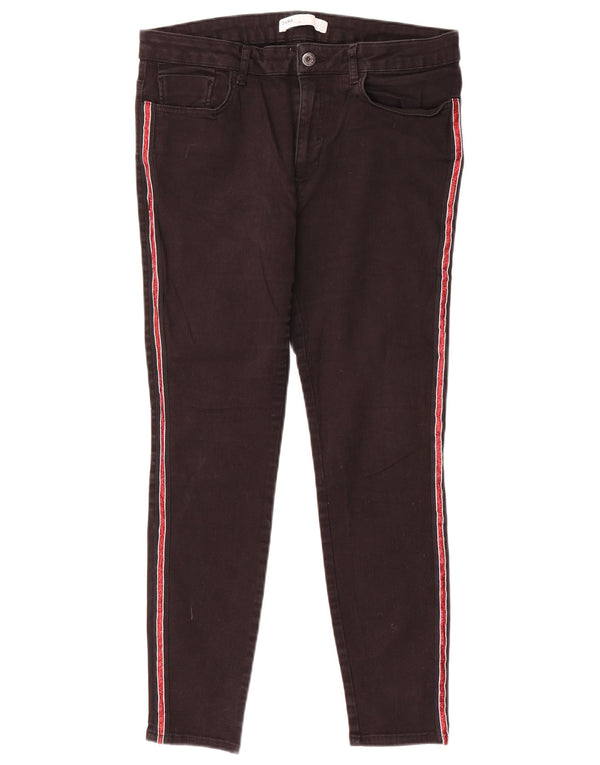 Calça jeans skinny feminina Zara EU 44 XL W34 L27 preto colorblock