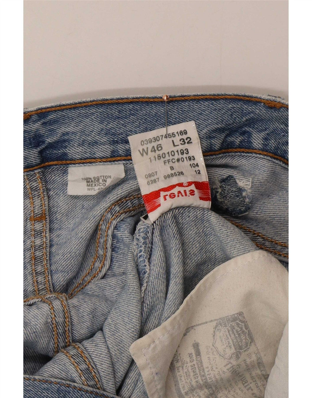 Calça jeans masculina Levi's 501 Straight W46 L27 azul algodão