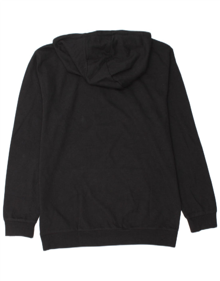 Suéter Ellesse masculino com capuz gráfico médio preto algodão