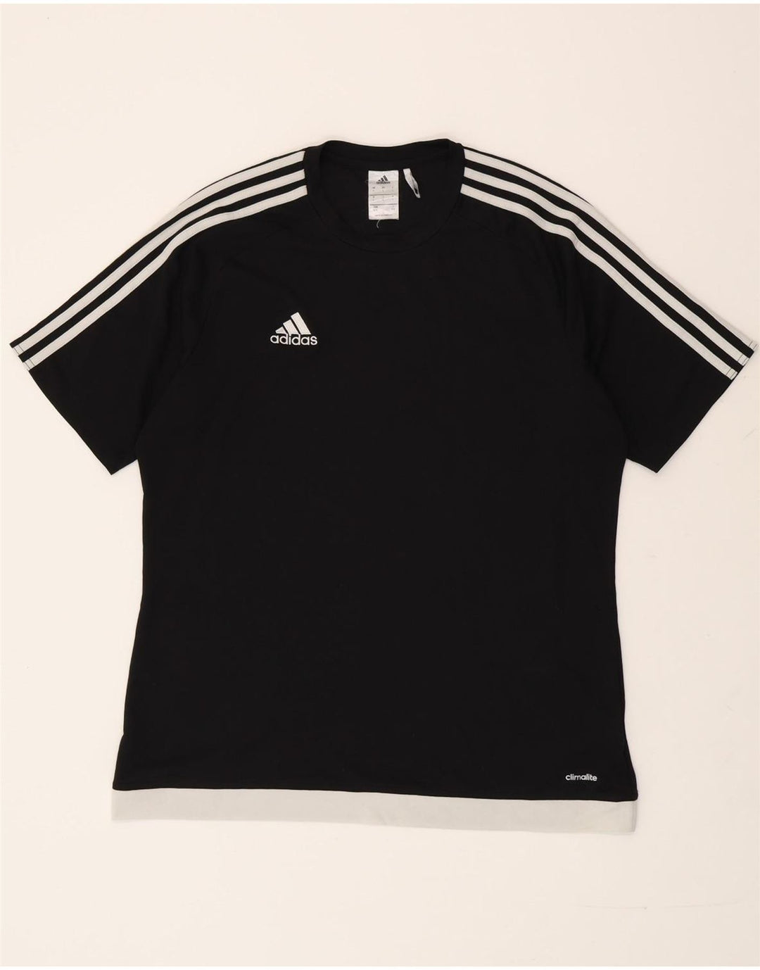 ADIDAS Mens Climalite T-Shirt Top Grande Preto Colourblock Poliéster