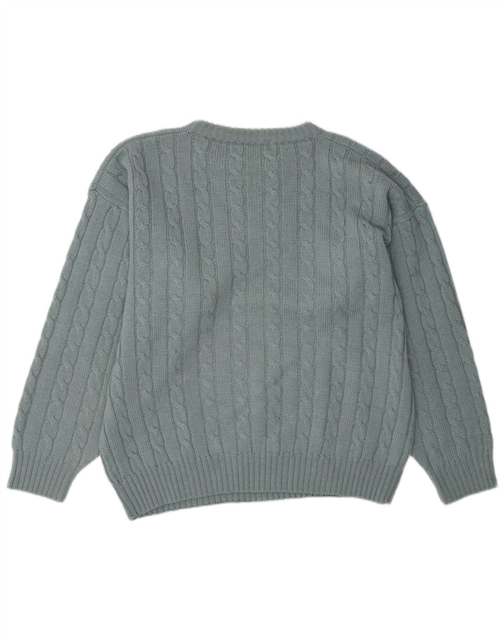 Suéter masculino FILA com ajuste solto e gola redonda IT 50 lã azul médio