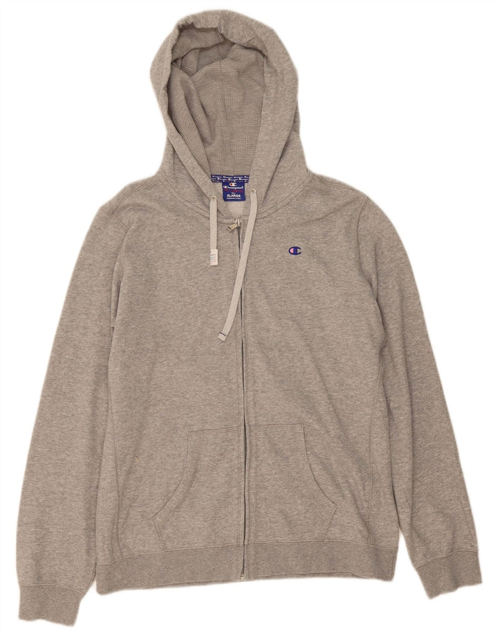 Suéter feminino com capuz e zíper CHAMPION UK 18 XL algodão cinza