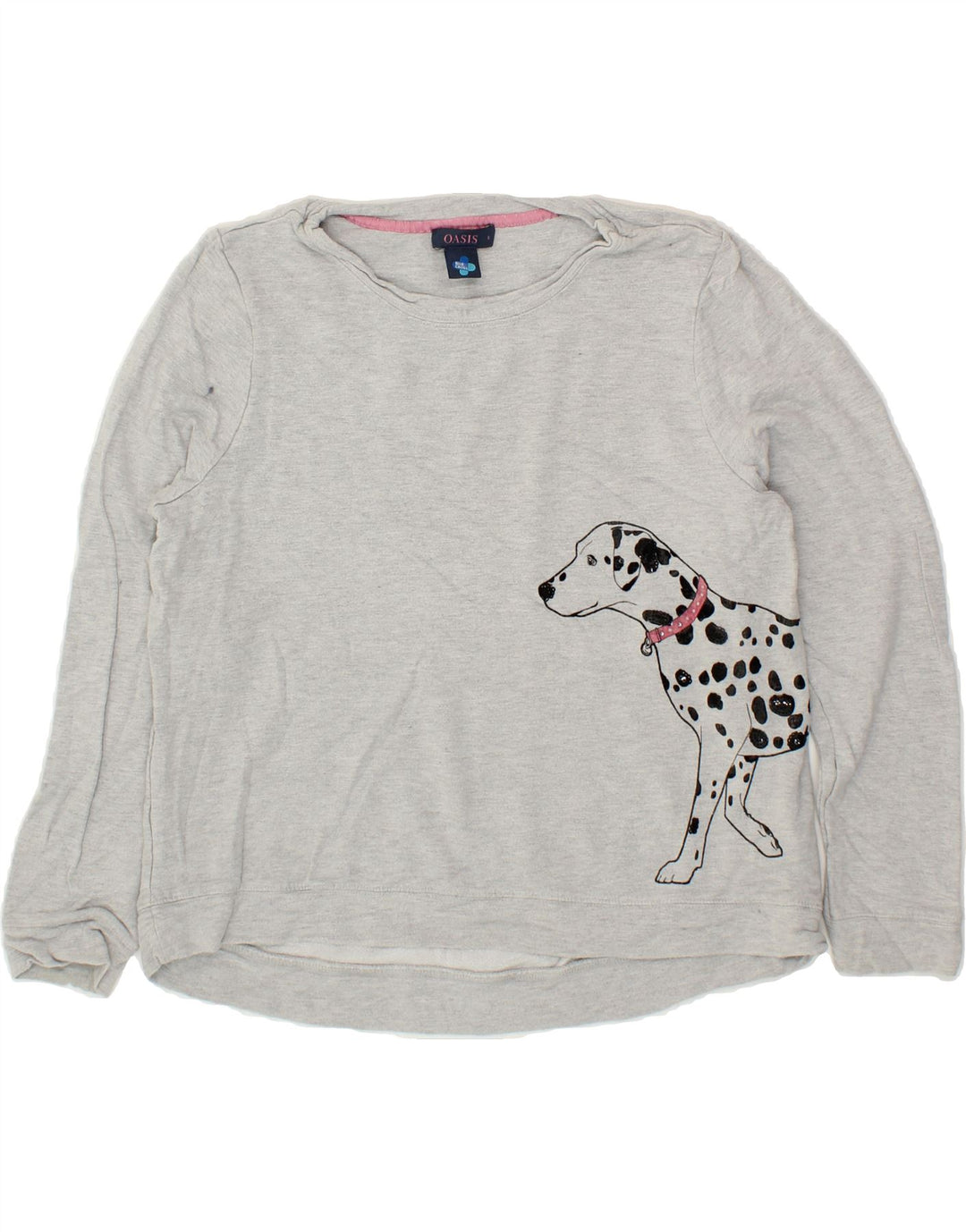 OASIS Womens Graphic Sweatshirt Jumper UK 16 Large Grey Viscose Vintage Oasis and Second-Hand Oasis from Messina Hembry 