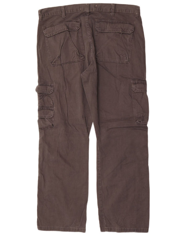 Calça Wrangler Mens Straight Cargo W36 L30 Algodão Cinza