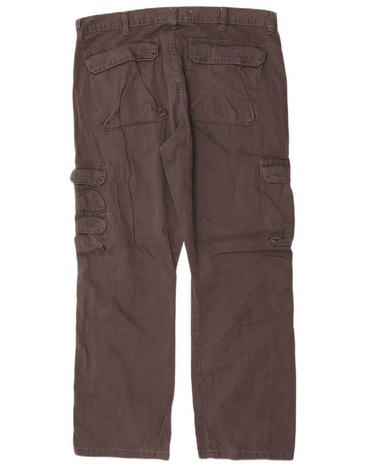 Calça Wrangler Mens Straight Cargo W36 L30 Algodão Cinza