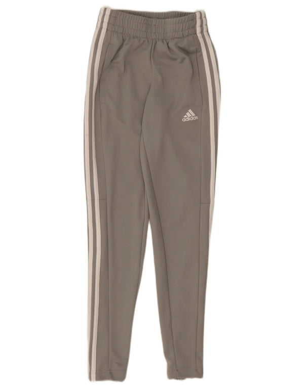 Calças de treino femininas Adidas UK 0/2 2XS cinza poliéster
