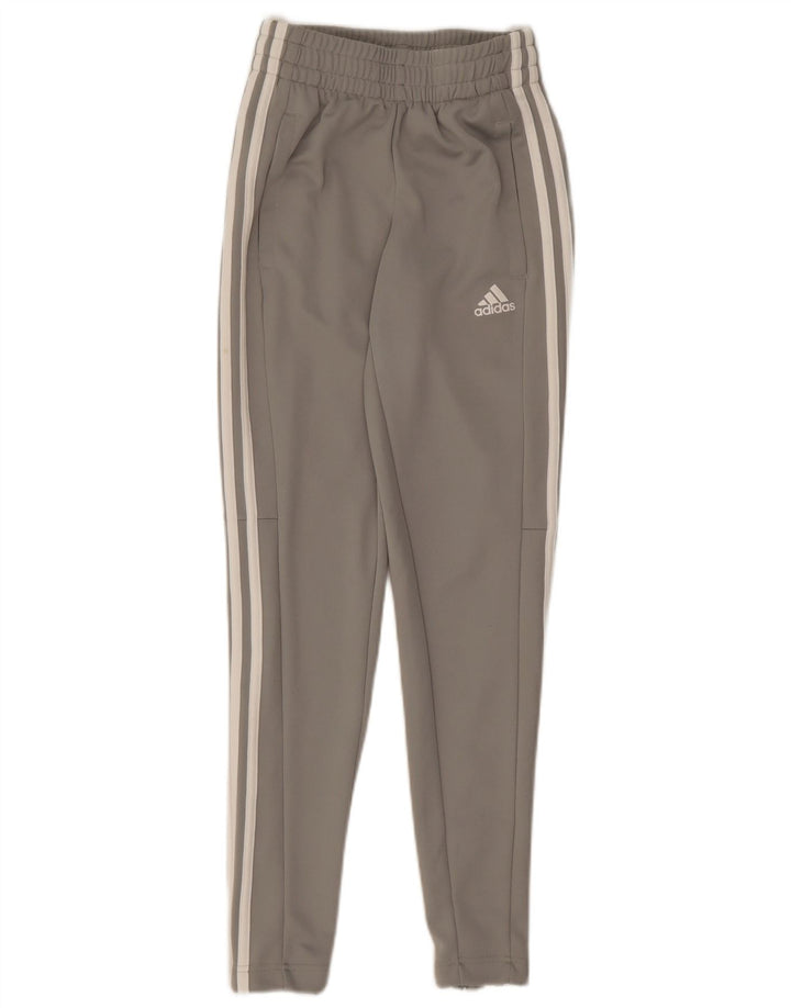 Calças de treino femininas Adidas UK 0/2 2XS cinza poliéster