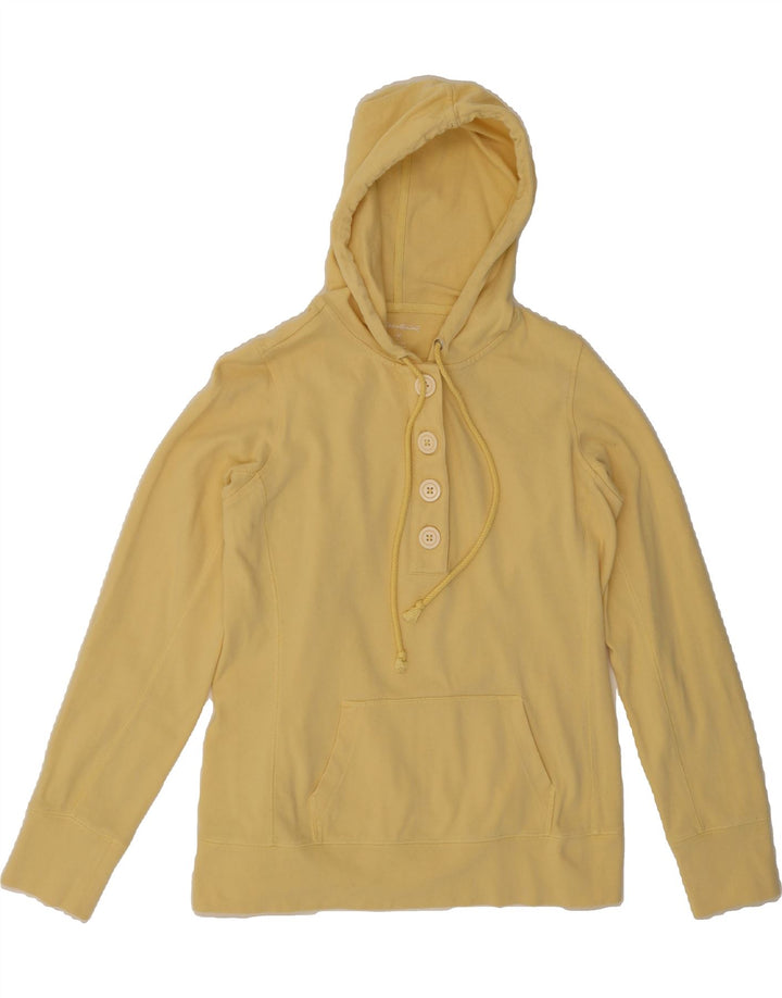 EDDIE BAUER Womens Hoodie Jumper UK 14 Medium Yellow Cotton Vintage Eddie Bauer and Second-Hand Eddie Bauer from Messina Hembry 