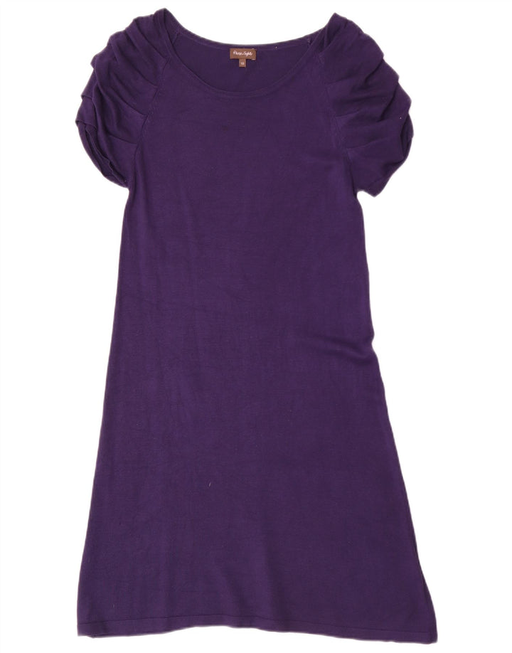 Vestido feminino evasê Phase Eight Reino Unido 10 viscose roxa pequena