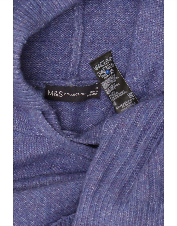 Suéter feminino Marks & Spencer com capuz grande e grande Reino Unido 14 médio roxo