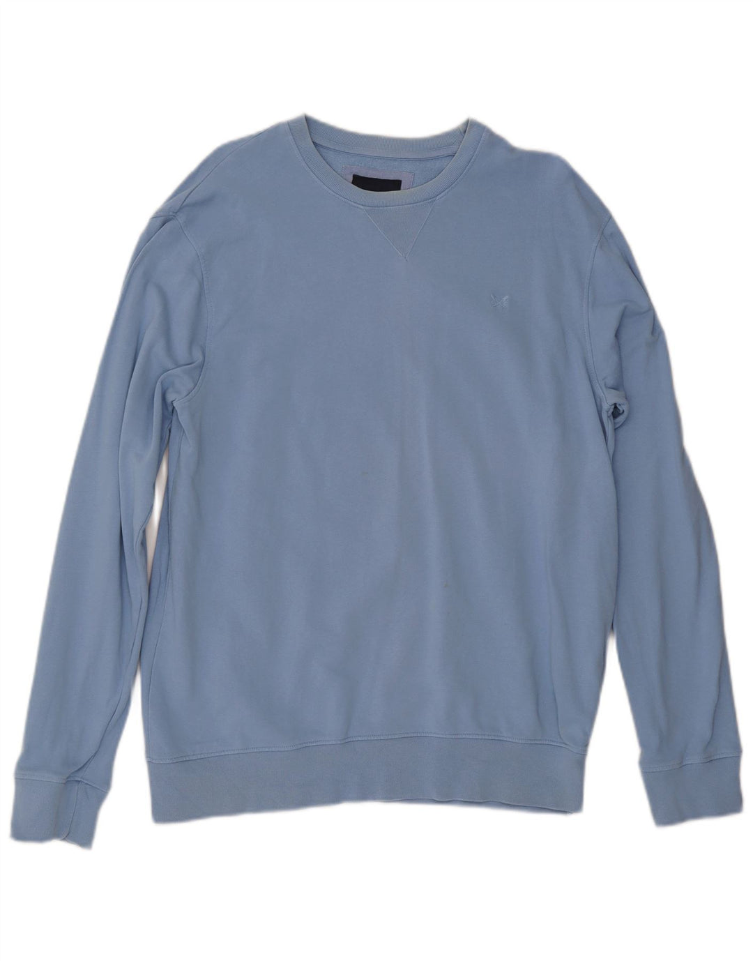 Crew Clothing Mens Moletom Jumper Grande Algodão Azul