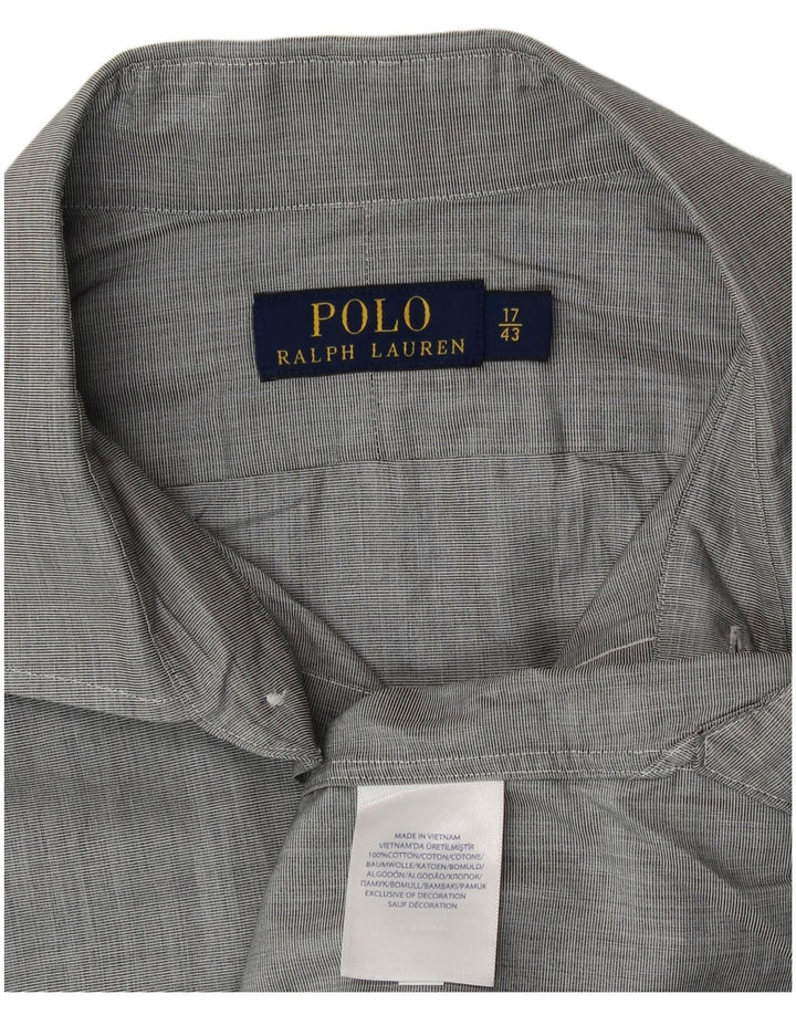 Polo Ralph Lauren Camisa masculina tamanho 17 43 XL algodão cinza
