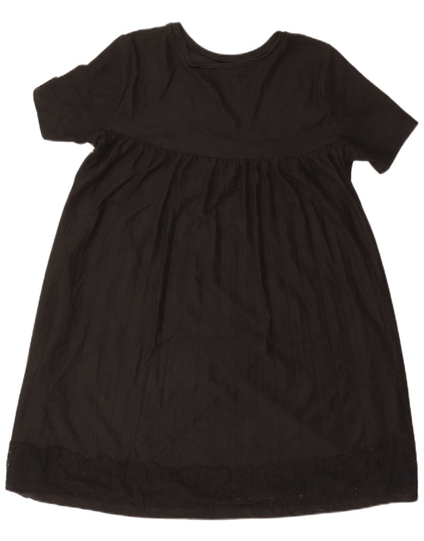 Vestido feminino ZARA A-Line UK 16 grande poliéster floral preto