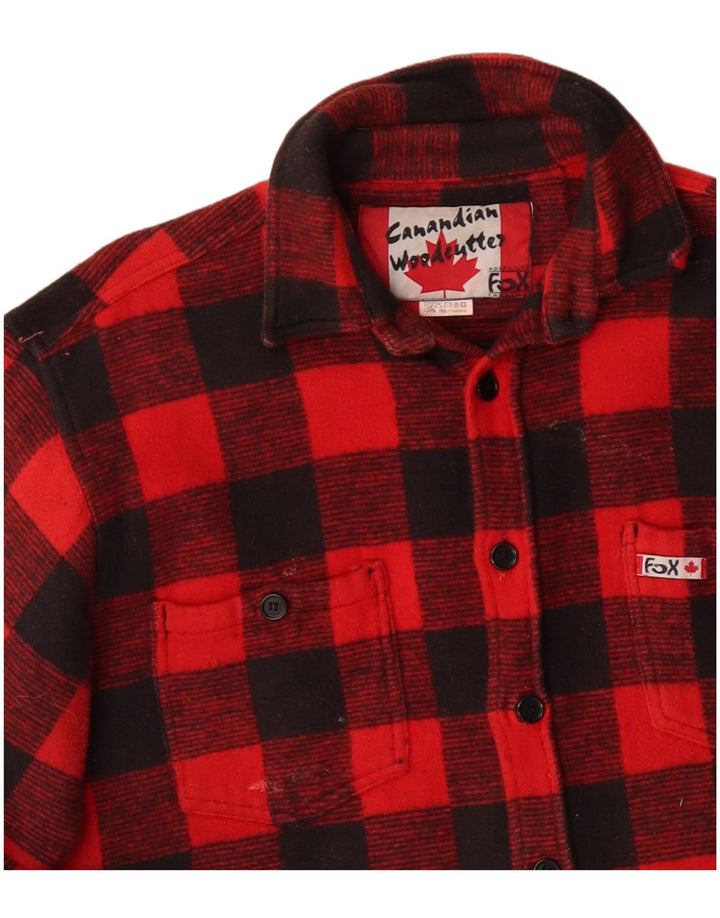 Camisa masculina de flanela de lenhador CANADIAN grande algodão xadrez vermelho