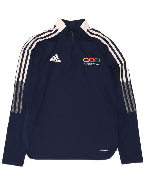 ADIDAS Boys Aeroready Graphic Pullover Treino Top 13-14 Anos Azul Marinho
