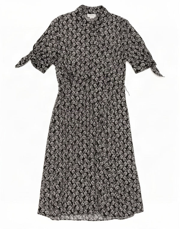 Vestido maxi feminino Calvin Klein EUA 12 grande preto floral