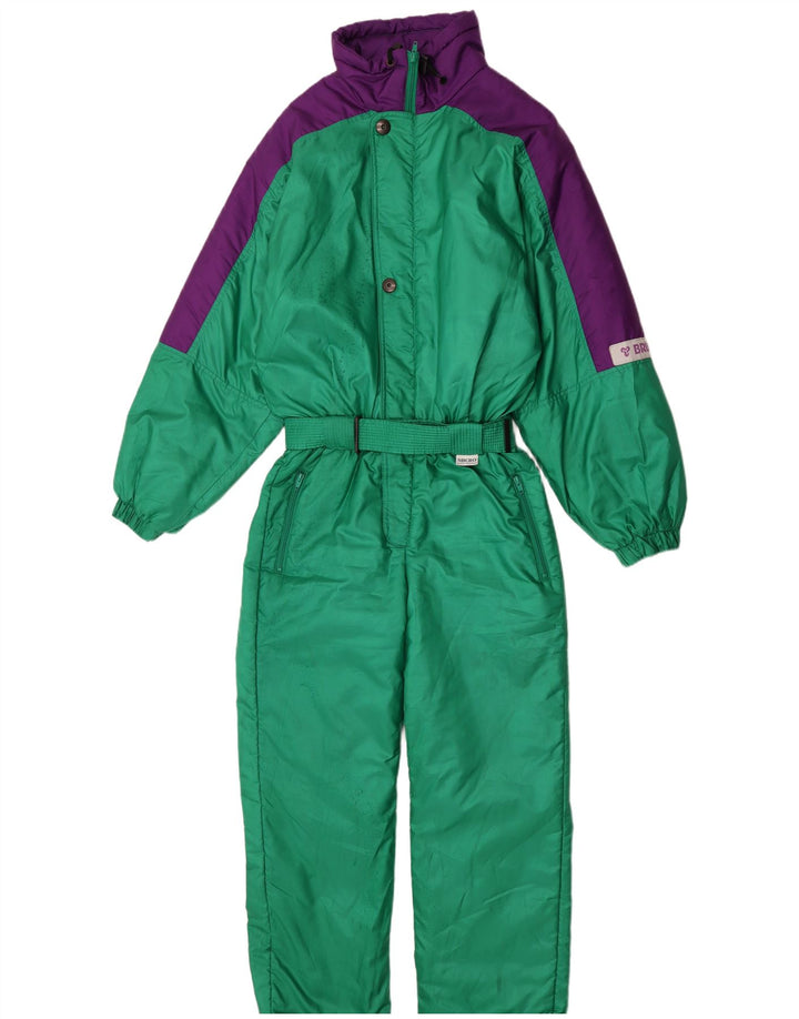 Macacão de esqui feminino Brugi IT 48 XL verde colorblock poliéster retrô