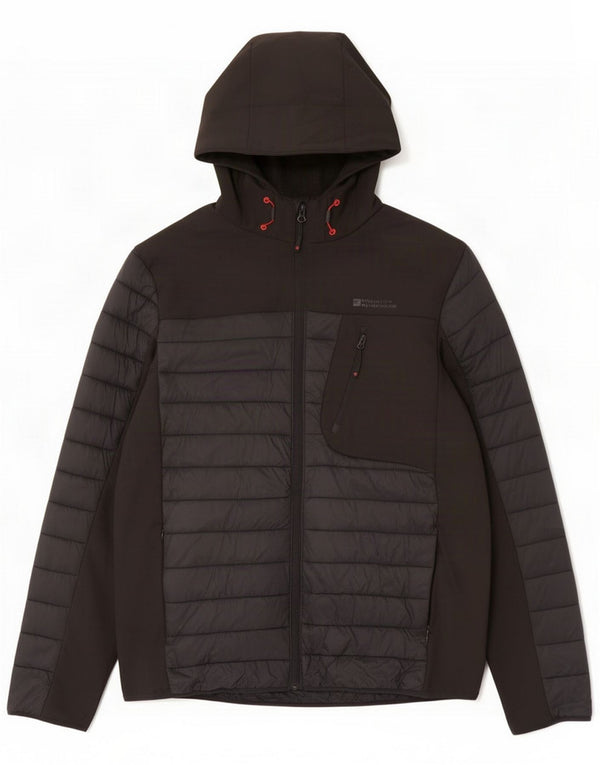 Mountain Warehouse Jaqueta acolchoada masculina com capuz UK 40 Nylon preto grande