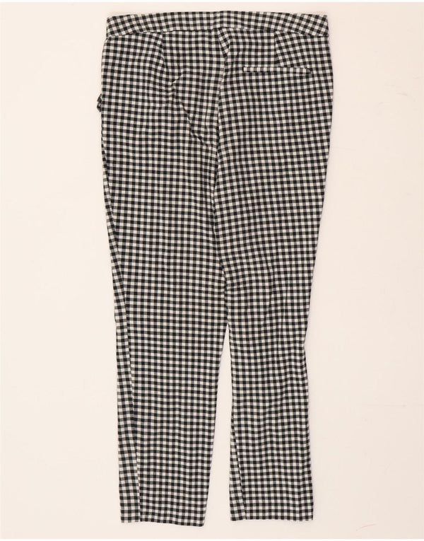 Zara Calça Chino Feminina Slim Médio W30 L26 Preto Gingham
