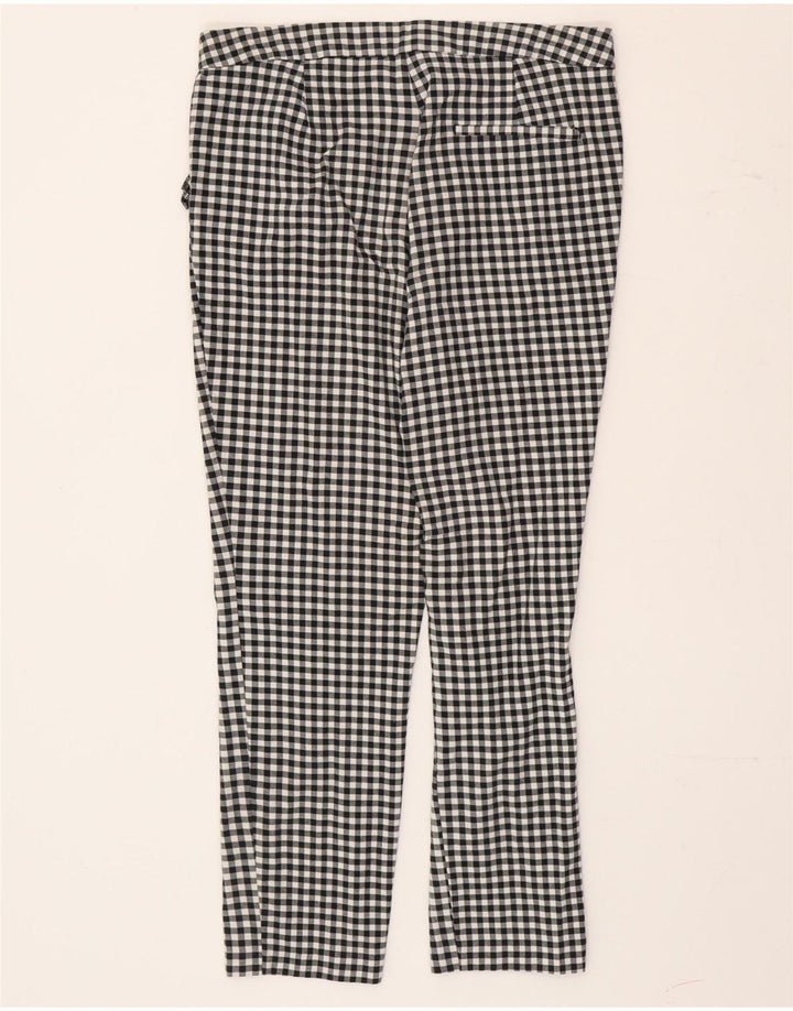 Zara Calça Chino Feminina Slim Médio W30 L26 Preto Gingham