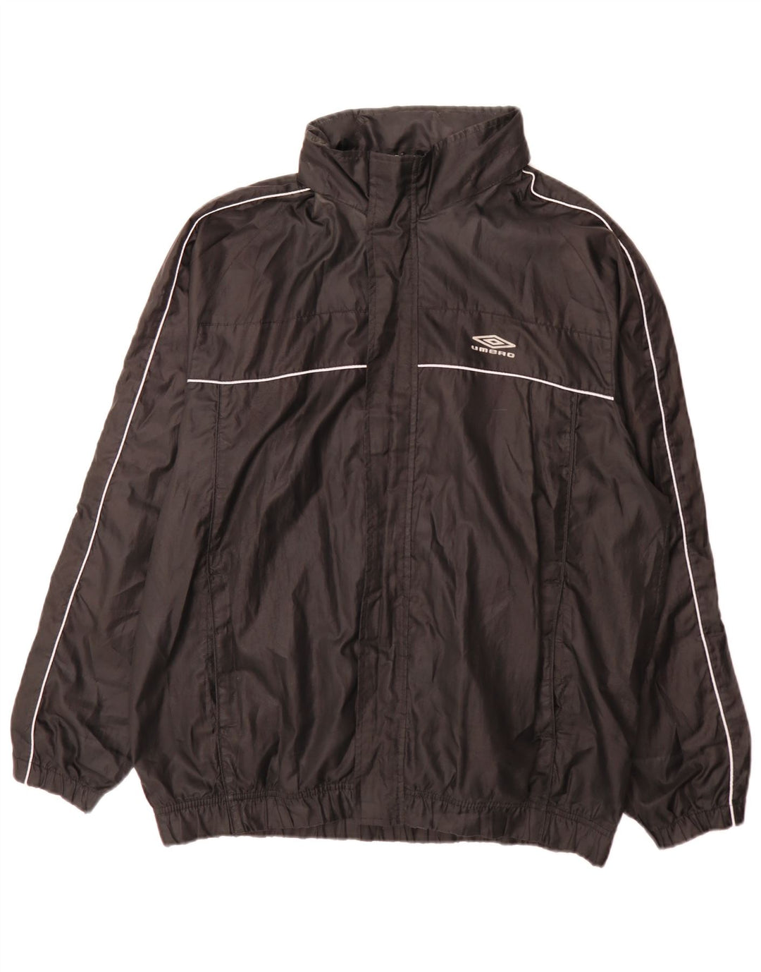 Umbro Mens Regular Fit Tracksuit Top Jacket Grande Esportes Pretos De Poliéster