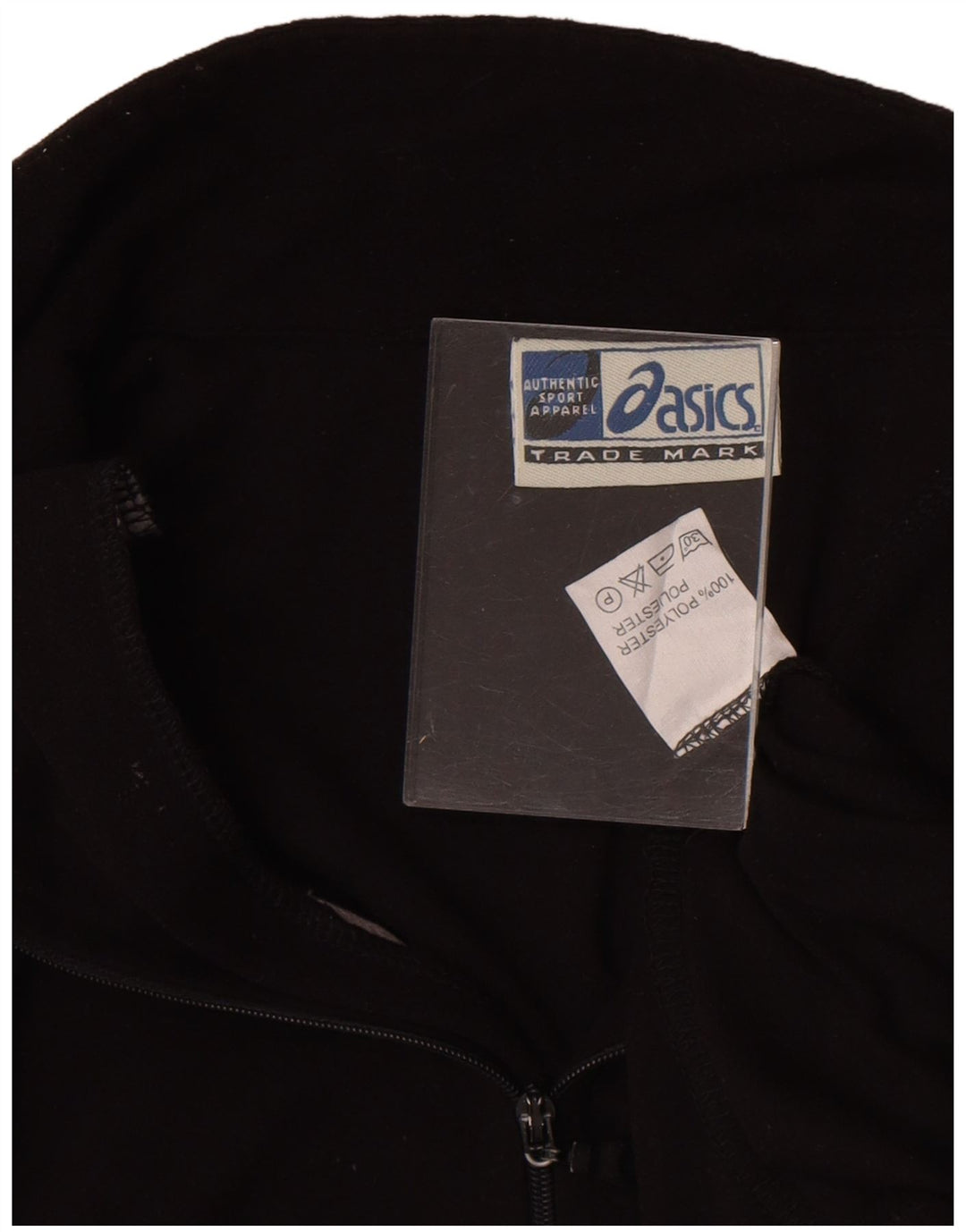 Asics Mens Zip Neck Pullover Treino Top 2XL Poliéster Preto