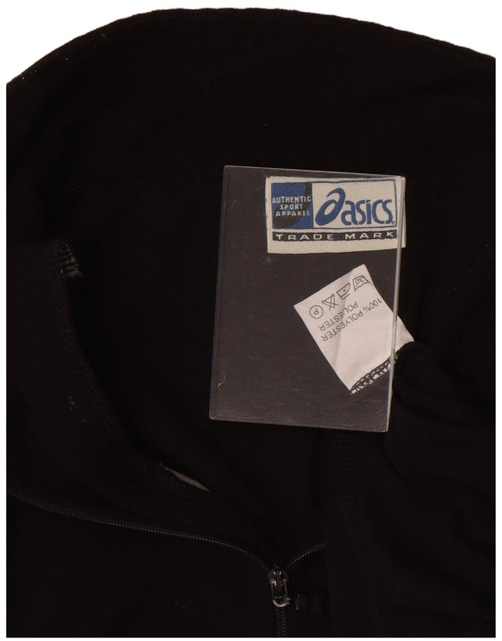 Asics Mens Zip Neck Pullover Treino Top 2XL Poliéster Preto