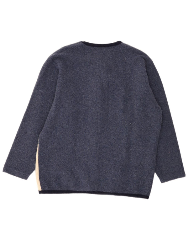 Suéter cardigã feminino Campagnolo UK 18 XL azul marinho colorblock