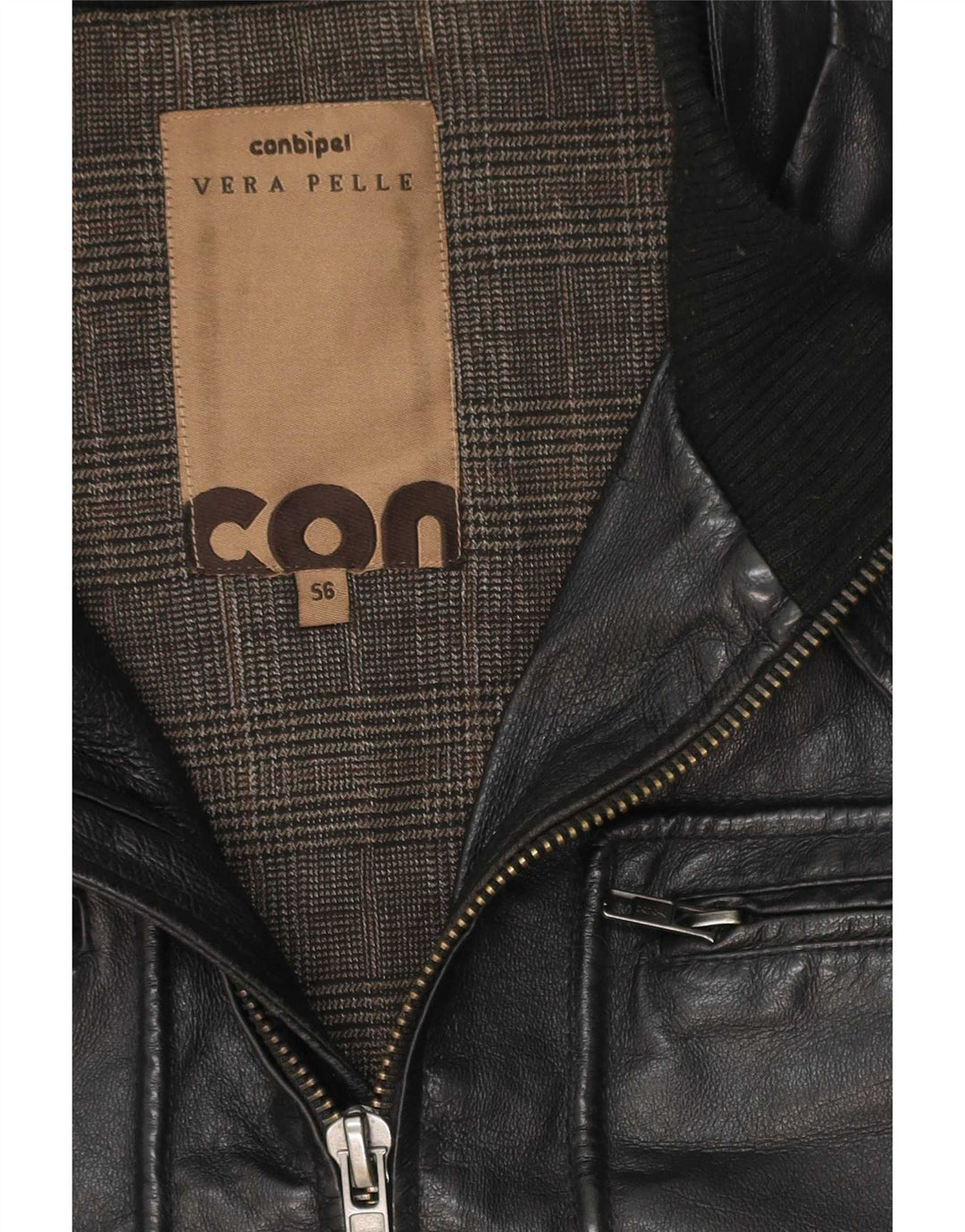 Jaqueta utilitária masculina de couro Conbipel UK 38 média preta