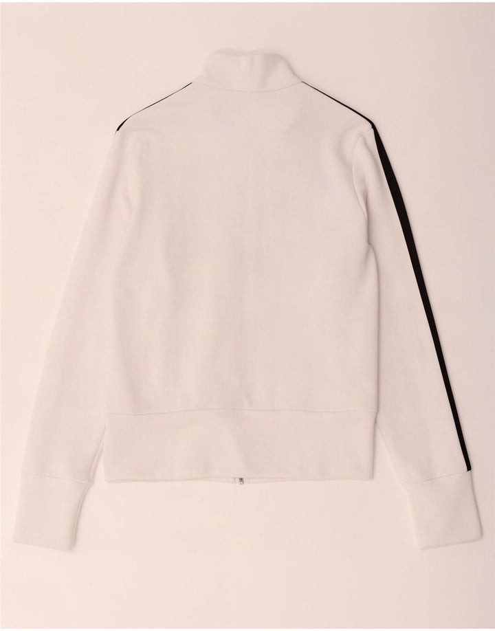 Adidas Womens Tracksuit Top Jacket UK 8 Pequeno Poliéster Branco