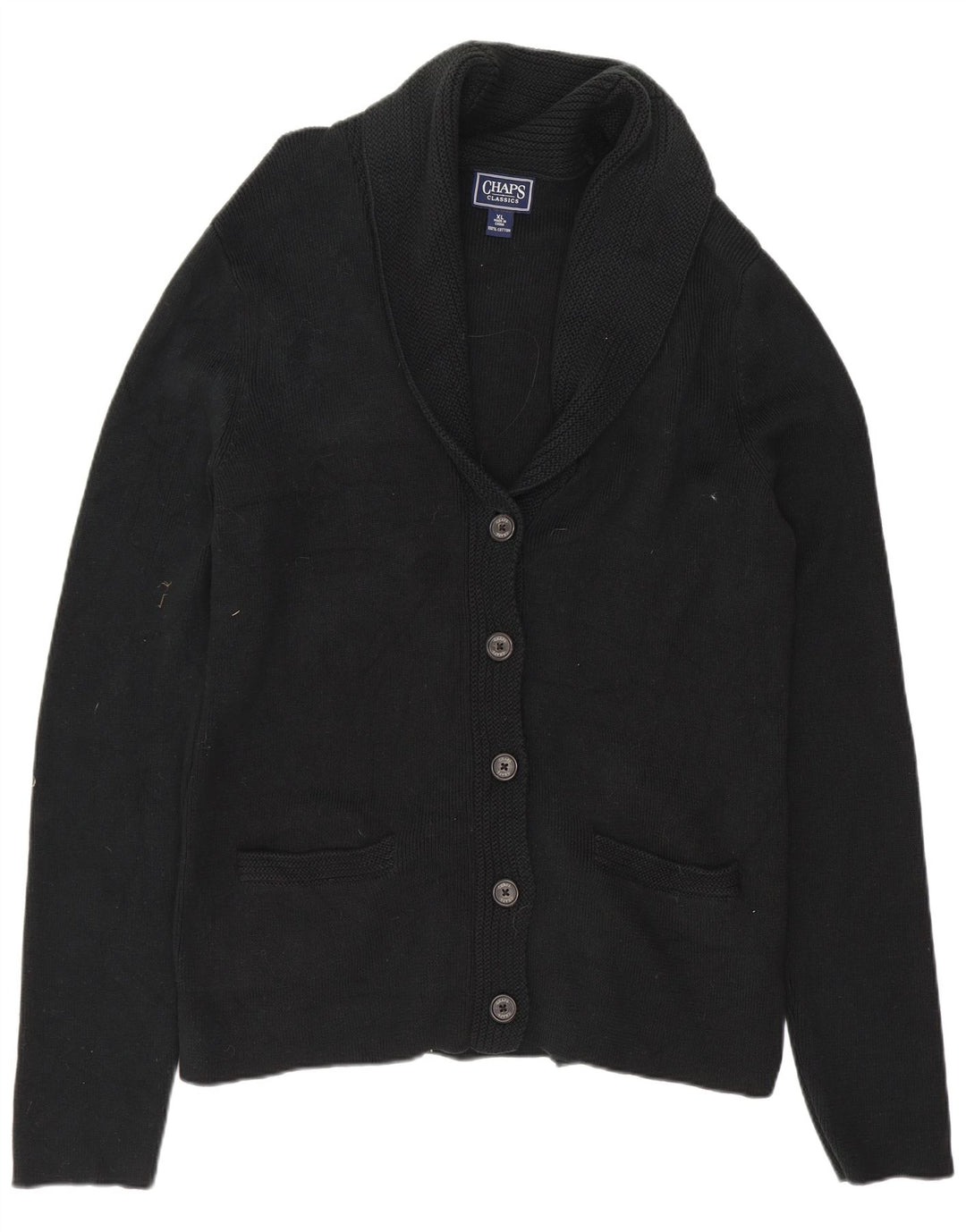 Suéter cardigã feminino CHAPS UK 18 XL algodão preto