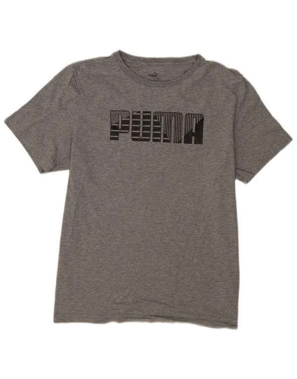 Camiseta masculina Puma Graphic Top grande algodão cinza