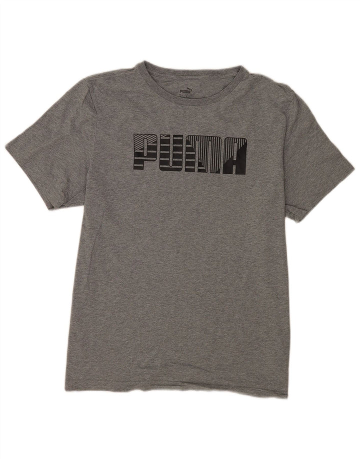 Camiseta masculina Puma Graphic Top grande algodão cinza