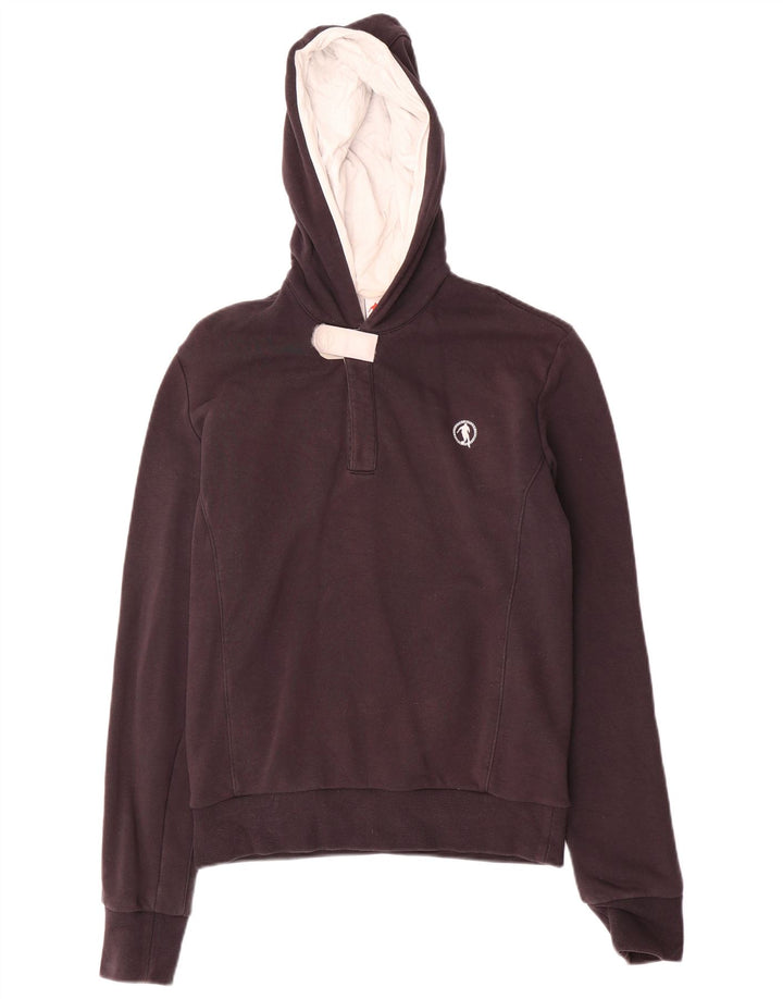 Suéter feminino Bikkembergs com capuz e gola redonda Reino Unido 14 algodão preto médio