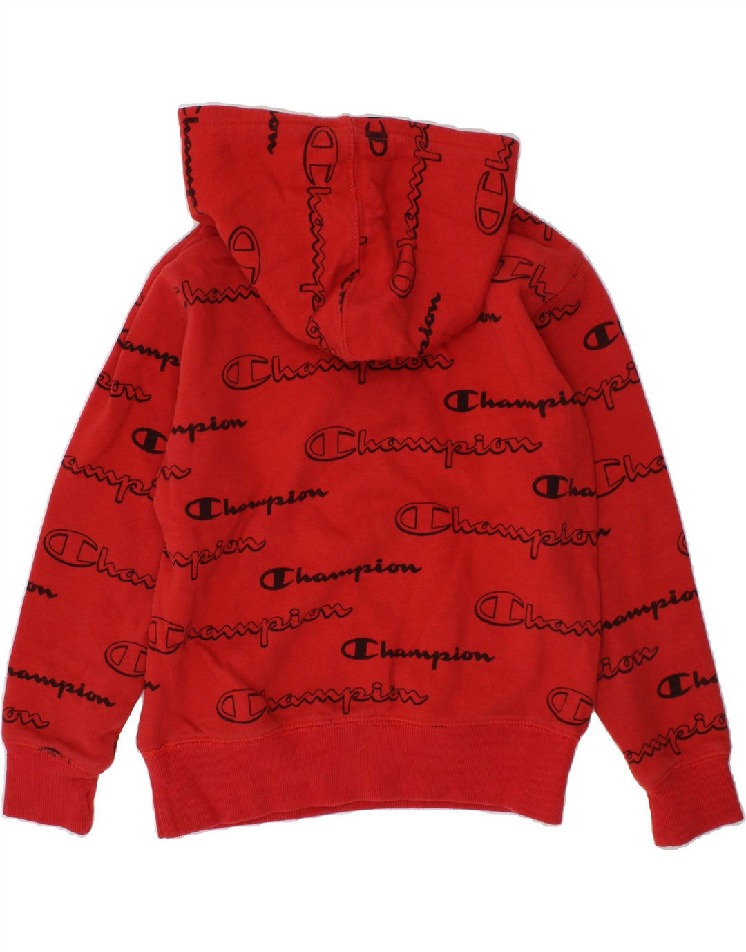 CHAMPION Boys Graphic Hoodie Jumper 5-6 Years Red Cotton Vintage Champion and Second-Hand Champion from Messina Hembry 
