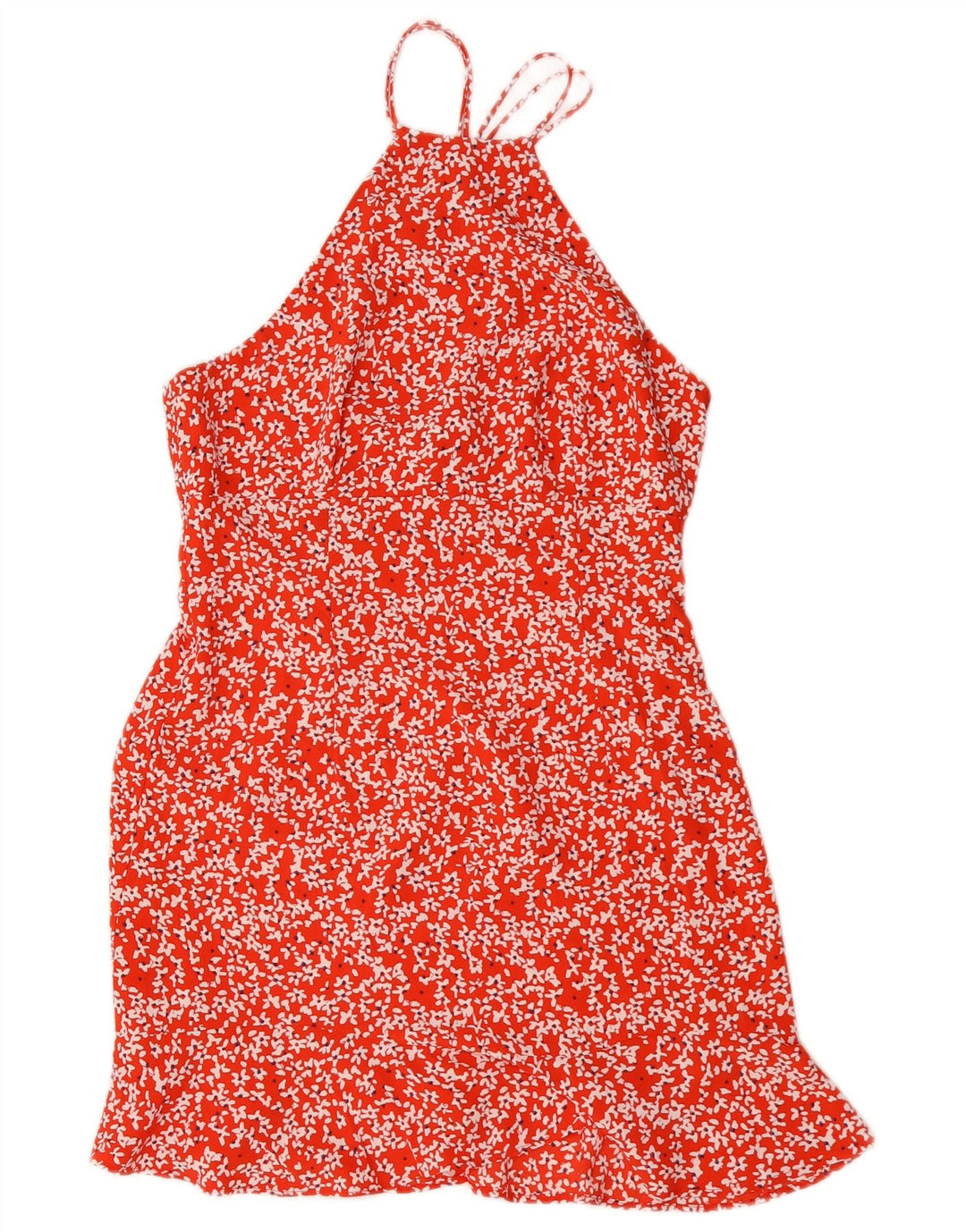 Vestido feminino Zara Halter UK 12 médio vermelho floral
