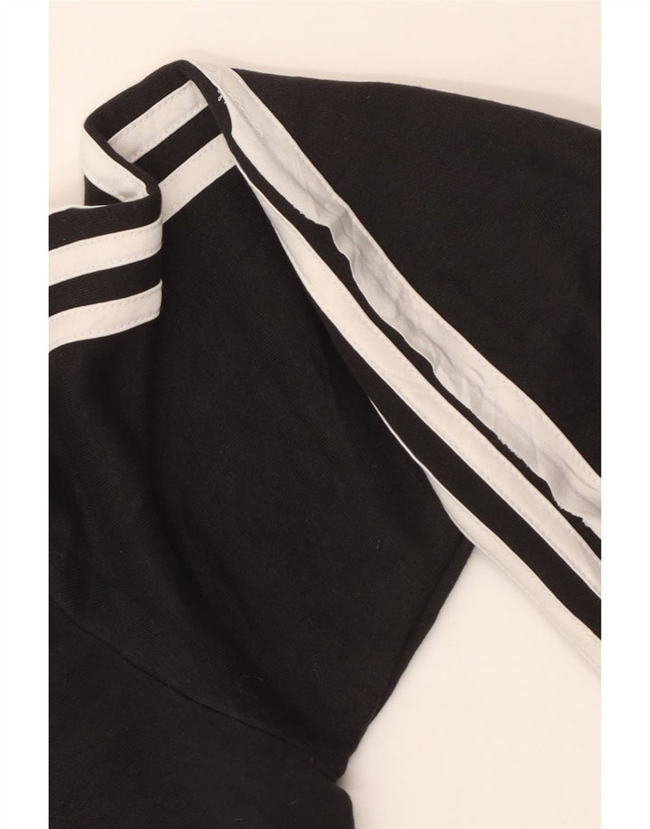 Adidas Mens Moletom Jumper Pequeno Algodão Preto