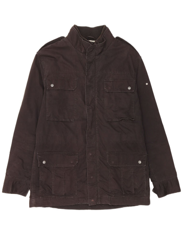 Jaqueta utilitária militar gráfica masculina Mustang UK 42 XL algodão preto