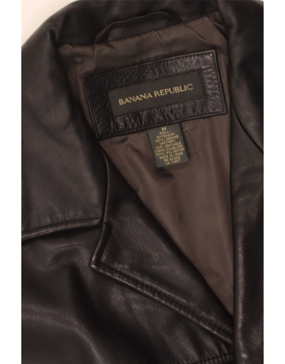 Casaco de couro masculino Banana Republic Reino Unido 38 médio preto