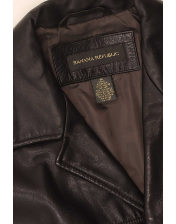 Casaco de couro masculino Banana Republic Reino Unido 38 médio preto