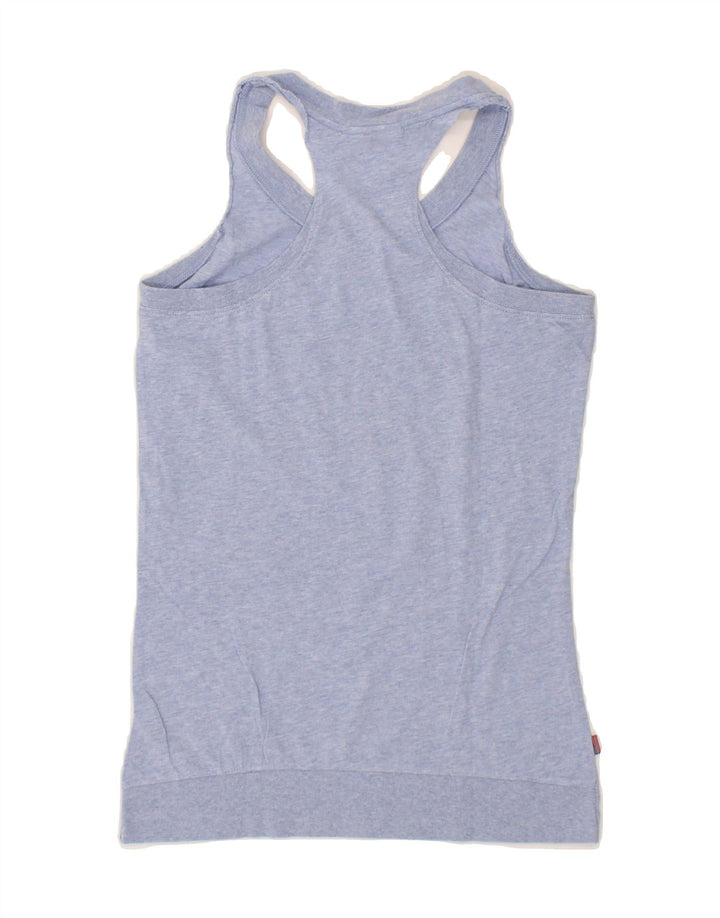 BLAUER Womens Graphic Vest Top UK 6 XS Purple Cotton Vintage Blauer and Second-Hand Blauer from Messina Hembry 