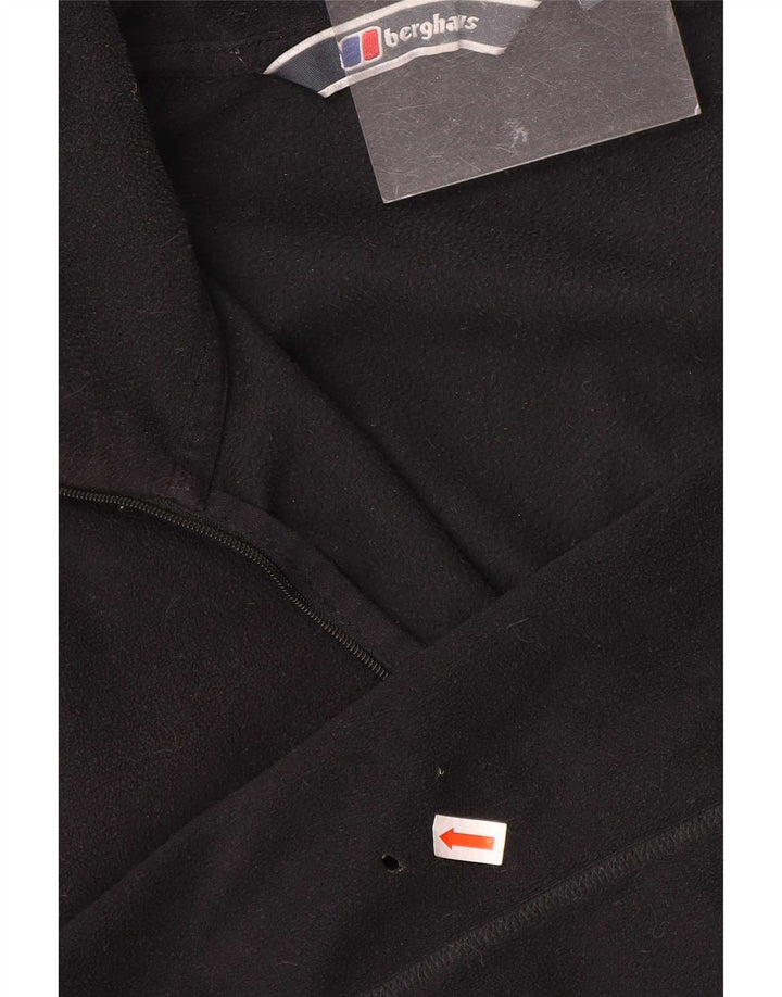 Berghaus Suéter masculino de lã com zíper e gola XL poliéster preto