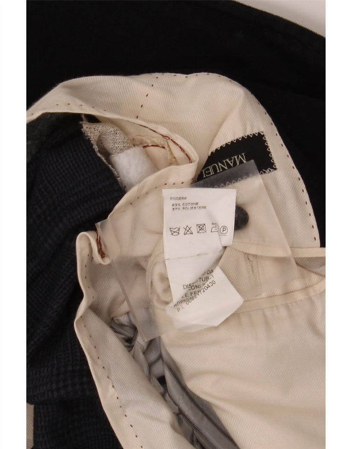 Jaqueta blazer masculina de 2 botões Manuel Ritz IT 50 grande azul marinho Houndstooth