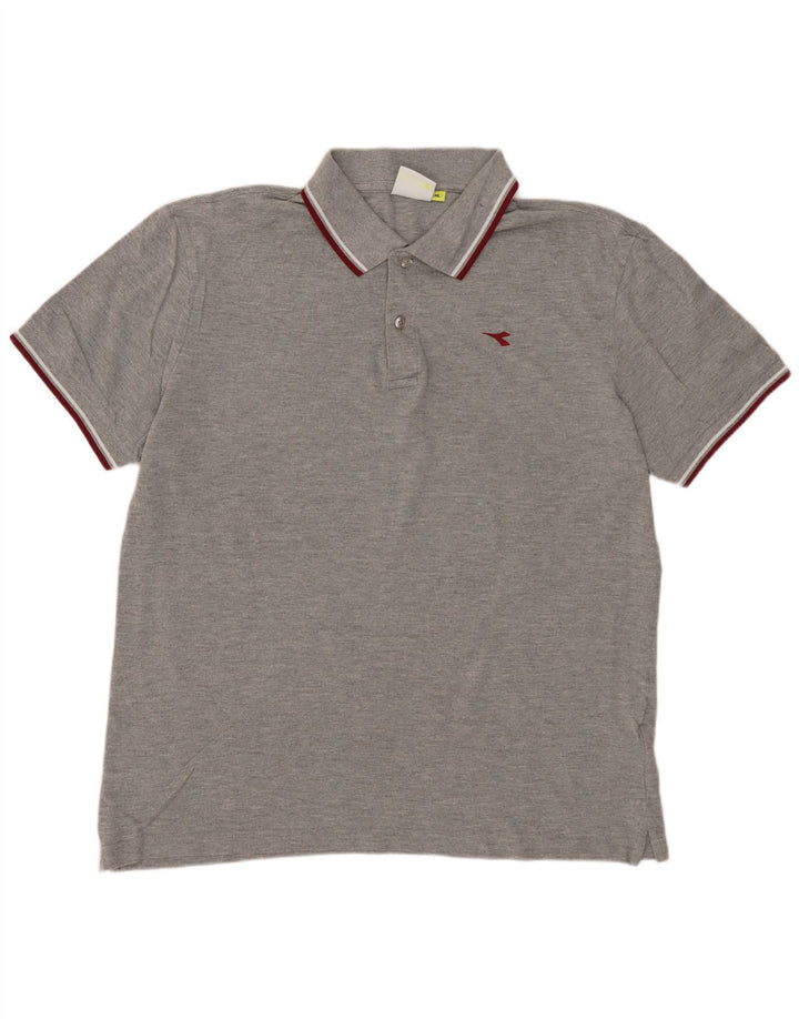 Camisa polo masculina DIADORA XL algodão cinza