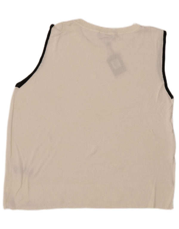 Regata feminina Oasis com colete UK 16 grande viscose branca