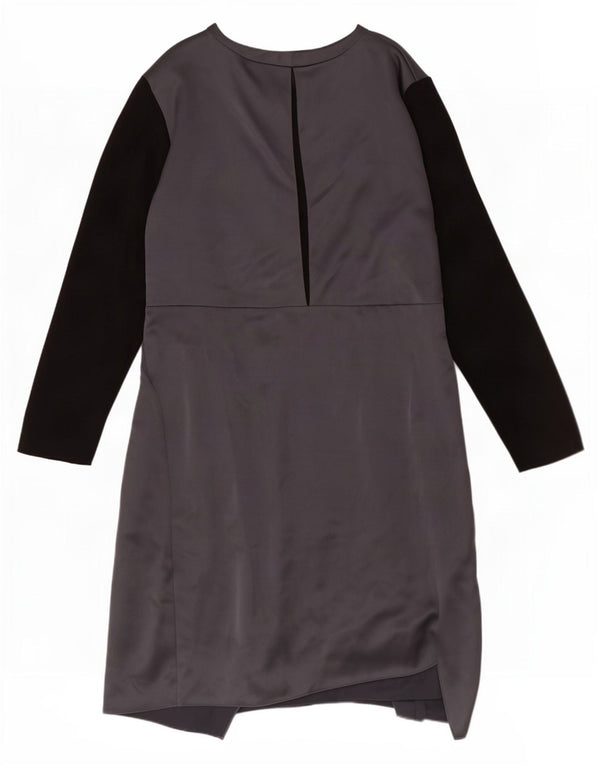 Vestido feminino Marks & Spencer A-Line UK 24 4XL prateado colorblock